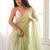 lime floral sequinned poly georgette designer saree