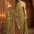 Olive ethnic motifs zari silk blend handloom banarasi saree