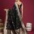 Black black woven design zari silk blend banarasi saree with unstiched blouse