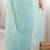 turquoise floral sequinned poly georgette designer saree
