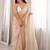beige floral sequinned poly georgette designer saree