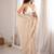 beige floral sequinned poly georgette designer saree