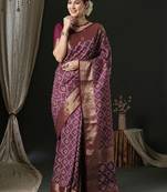 Purple ethnic motifs zari patola saree
