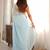 blue floral sequinned poly georgette designer saree