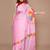 pink abstract printed satin saree