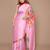pink abstract printed satin saree