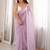 lavender floral sequinned poly georgette designer saree