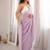 lavender floral sequinned poly georgette designer saree