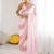 pink tie and dye embroidered satin saree