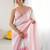 pink tie and dye embroidered satin saree