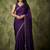 purple satin designer saree