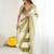 off white tie and dye embroidered satin saree