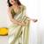 off white tie and dye embroidered satin saree