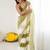 off white tie and dye embroidered satin saree