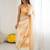 orange tie and dye zari satin designer saree