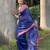 blue zari cotton blend saree with blouse