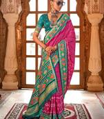 Pink ethnic motifs zari patola saree