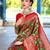 green ethnic motifs woven design zari detailed kanjeevaram saree