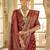 maroon & red ethnic motifs woven design zari banarasi silk blend saree