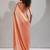 peach embellished beads and stones satin saree