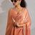 peach embellished beads and stones satin saree
