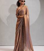 multicolor embellished beads and stones satin designer saree