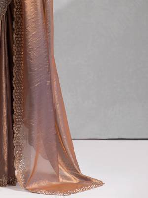 multicolor embellished beads and stones satin designer saree 5