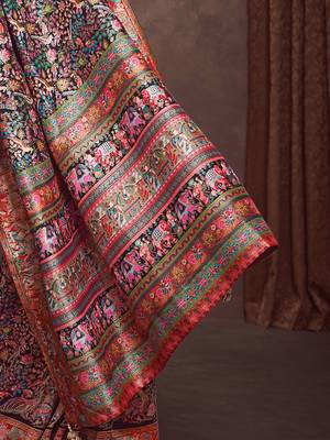 black ethnic motifs zari viscose rayon saree 5
