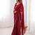 Maroon embroidered silk blend saree