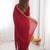 Maroon embroidered silk blend saree