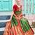 green & red floral woven design zari art silk blend kanjeevaram saree