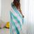 blue tie and dye beads and stones satin designer saree