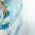 blue tie and dye beads and stones satin designer saree