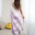 violet tie and dye beads and stones satin designer saree
