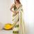 off white tie and dye beads and stones satin designer saree