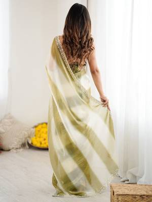 off white tie and dye beads and stones satin designer saree 3