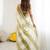 off white tie and dye beads and stones satin designer saree