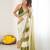 off white tie and dye beads and stones satin designer saree