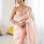 peach tie and dye beads and stones satin designer saree
