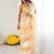 white tie and dye beads and stones satin designer saree