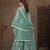 Blue net semi stitched suit with embroidery work