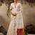 off white floral embroidered muga cotton saree with unstitched blouse