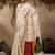 off white floral embroidered muga cotton saree with unstitched blouse