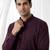 wine color cotton men's kurta with pants