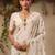 off white floral embroidered muga cotton saree with unstitched blouse