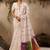 off white floral embroidered muga cotton saree with unstitched blouse