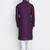 purple cotton men's kurta with white churidar pajama
