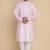 pink cotton men's kurta with white churidar pajama