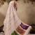 off white floral embroidered muga cotton saree with unstitched blouse