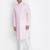 pink cotton men's kurta with white churidar pajama